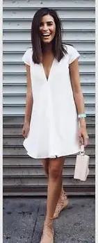 Sexy Moteris Vasarą Giliai V-Kaklo Suknelės Atsitiktinis Plius Dydis Trumpą Mini Juoda Suknelė Nauja 2016