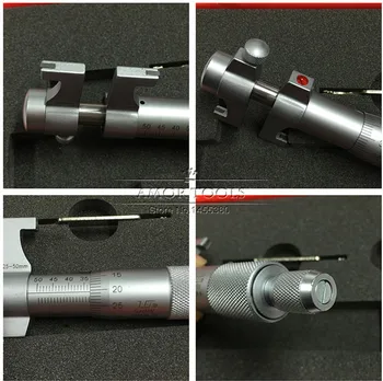 SHAN Viduje Mikrometrai 25-50mm/0.01 mm Karbido Metrinių Reketas, Varžtas Gabaritas Suportas Matavimo Įrankiai