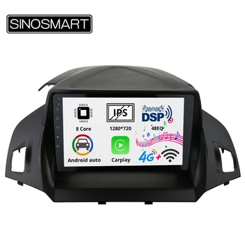 Sinosmart 8 Core IPS/QLED 2.5 D ekrano automobilių gps multimedijos radijo navigacijos grotuvo Ford Kuga Pabėgti C-Max 2012-2018