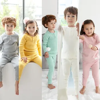 Sleepwear Kostiumas Rudens ir Žiemos 2019 Medvilnės Vaikų Sleepwear Tiktų Gryna Namų Drabužius ir Kelnės