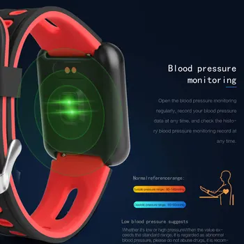 Smart žiūrėti P68 juosta IP68 vandeniui smartwatch Dinamiškas, širdies ritmą, kraujo spaudimą stebėti 
