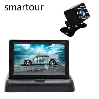 Smartour 4.3 Colių TFT LCD Automobilinis Monitorius, Sulankstomas Ekranas Atbuline Kamera, Parkavimo Sistema, Automobilio galinio vaizdo ccd Monitoriai