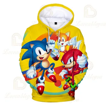 Sonic The Hedgehog 3D Hoodie Kailio Vaikams, Suaugusiems, Palaidinės 3D Hoodies Puloveriai Viršutiniai drabužiai Berniukams, Mergaitėms, Kostiumai Streetwear