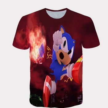 Sonic the Hedgehog Berniukų Marškinėliai Vaikams, Cartoon Marškinėlius Blue Marškinėliai Mergaitėms Vaiko Marškinėliai Vaikams Drabužių 2020 Tee Viršūnės