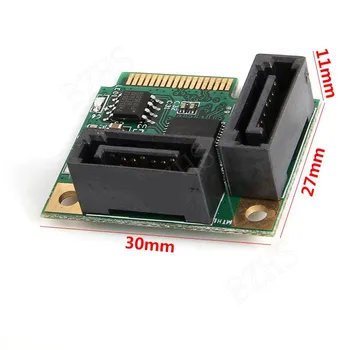 SP Mini PCI-Express 2 Uostai SATA 3.0 Vieno Lusto Plėtimosi Kortelės Adapteris Mini PCIe dual SATA pridėti kortelės
