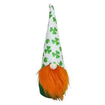 St Patriko Diena Tomte Gnome Airijos Shamrock Dobilų Elf Pliušinis Žaislas atneša laimę Puikus Plushie Puiki Dovana šeimos