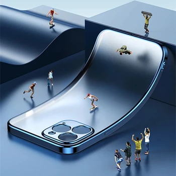 Stataus Telefono dėklas Skirtas IPhone 12 11 Pro Max Mini X XR XS 7 8 Plus SE 2020 Skaidrus Silikoninis Dangtelis