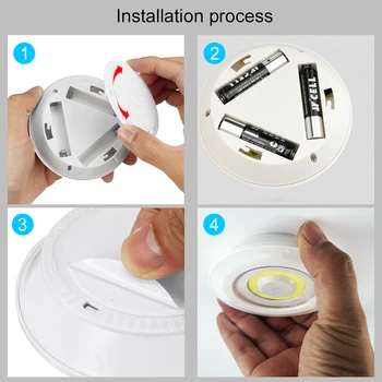 Stick Pritemdomi Mini LED Pagal Kabineto Apšvietimo baterijomis, Spinta Sienos Lemputė su Nuotolinio Valdymo Virtuvės LED Šviesos Naktį