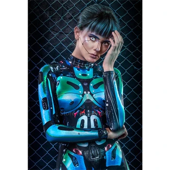 Suaugusiųjų Halloween Kostiumai Moterims Seksualus Gotikos Jumpsuit Robotas Cosplay Kostiumai Mokslinės Fantastikos Šiuolaikinės Mašinos Moterų Stora Rompers