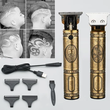 T Plaukų Clipper Elektriniai Plaukų Žoliapjovės Belaidžius Skustuvas Žoliapjovės 0mm Vyrų Kirpykla, Plaukų Pjovimo Staklės Mokamas Laikmatis Barzda Cutter