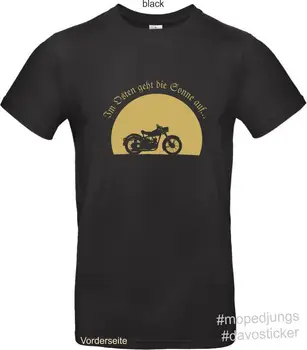 T-Shirt im Osten geht die Sonne auf - RT 125 Mopedjungs Simson MZ Oldtimer MopedFor Vyrų 2019 Naujas Trumpas Rankovės Medvilnės Atsitiktinis vyrai
