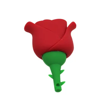 TEKSTAS MAN Rašiklį ratai animacinių filmų raudona rose16GB 32 gėlių usb flash drive, memory stick pendrive