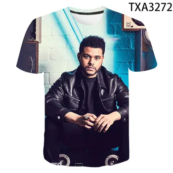 The Weeknd marškinėliai Vyrams, Moterims, Vaikams, Vasaros Trumpos Slevee 3D Spausdinimo Marškinėlius Hip-Hop Streetwear Viršūnes Tee Berniukas Mergaitė Vaikai Kietas Drabužius