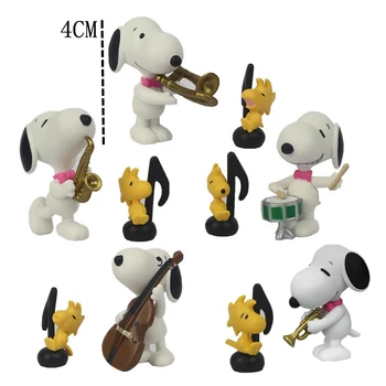 TOMY Snoopy Savaitgalį Koncertas Smuikui Būgno Laikiklis Gacha Apdailos Q Versija Veiksmų Skaičius, Modelis Žaislas