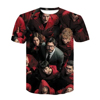 Tshirts Vyrų Namas Popieriaus Marškinėliai Vyrams Juokinga, 3D Dizaino, La Casa De Papel Marškinėliai Pinigų Heist Tees Tv Serialas t marškinėliai vyrams wome