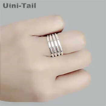 Uini-Uodega karšto pardavimas naujų 925 sidabro blizgus diamond keturių sluoksnių atidaryti žiedas šviežias ir madingas temperamentas daugiasluoksnės aukštos kokybės