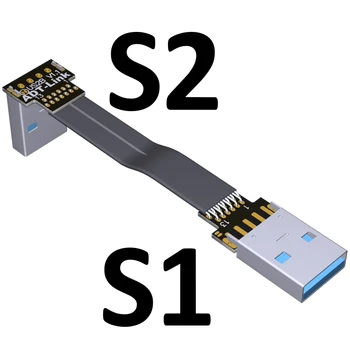 USB Juostelės Kabelis Butas EPI ekranas FPC Pratęsimo Kabelis USB 3.0 90 laipsnių Jungtis, aukštyn ir žemyn 5cm-3m Ilgis pritaikymas savo reikmėms