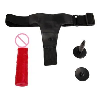 VaHppy 188mm*43mm Strap-on Didelį Raudoną Vibratorių Dirželis Ant Realistiškas Penis Išnaudoti Sekso Žaislų Pora Lesbiečių Suaugusiųjų žaidimas Sekso Produktai
