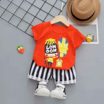 Vaikai drabužių rinkiniai vasaros berniukų drabužiai nauji vaikų mados medvilnės animacinių filmų marškinėliai+šortai 2vnt sportiniai kostiumai kūdikių berniukų komplektai