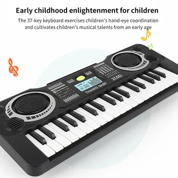 Vaikai Elektroniniai Klavišiniai Pianinas Daugiafunkcinis 37 Klavišus Žaislas Fortepijono Muzikos Instrumentu Vaikščioti Vaikams, Pradedantiesiems