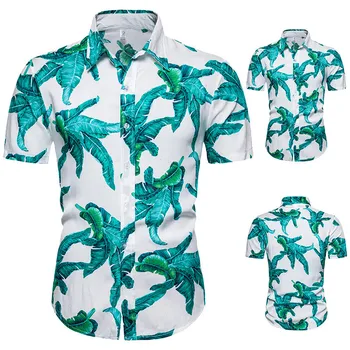 Vasaros Havajų Marškinėliai Vyrams 2020 M. visiškai Naujas Medvilnės Mens Suknelė Atsitiktinis Marškinėliai Slim Fit Paplūdimys Marškinėliai Chemise Homme camisa masculina