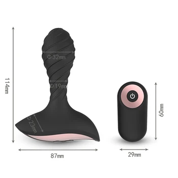 Vibruojančiu Prostatos Massager Vyrų Analinis Kaištis Vibratorius USB jungtį Belaidžio Nuotolinio valdymo Dildo, Vibratoriai 10 Užpakalis Išangę Silikono Sekso Žaislai
