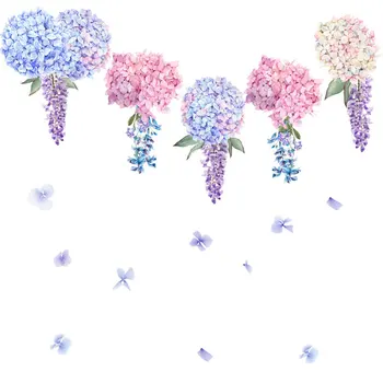 Violetinės Levandos Gėlių Siena lipdukas Gyvenimo Kambario, Miegamasis, Sofa Fone Namų Dekoro Derinys Lipniosios Etiketės