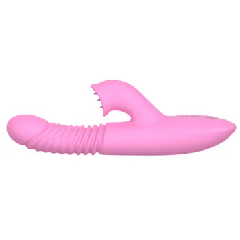 Visiškai automatinė teleskopinis šildymo liežuviu išlaižyti vibratorius stick makšties klitorio dvigubos stimuliacijos g spot analinis dildo moterims.