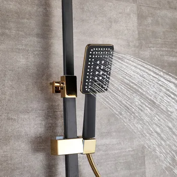 Vonios kambarys Prabanga balto Aukso dušo komplektas su bidė dušo kabina su lentyna aukso dušo nustatyti, vonios Dušo maišytuvas Voniai Maišytuvas Rinkiniai