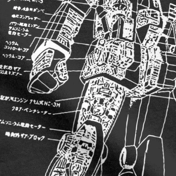Vyrai Gundam Schema Tee Marškinėliai Anime Mech Robotas Manga Mecha Japonija Harajuku Gunpla Medvilnės Didelis Dydis, T-Marškinėliai