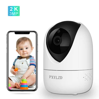 Wifi Kūdikių Kamera 3MP 2K HD Wireless Baby Monitor with Night VIsion Dviejų krypčių Garso Babyphone Vaizdo Kamera 1080P Smart Auklės Kamerą