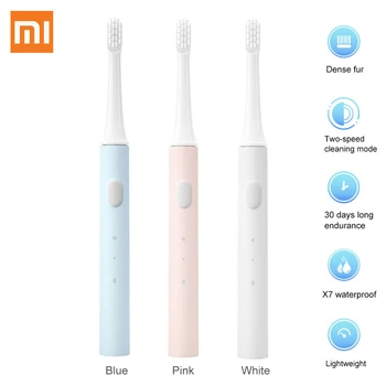 Xiaomi Mijia T100 Sonic Elektros dantų šepetėlį Suaugusiųjų IPX7 atsparus Vandeniui 46g 2 Greitis Ultragarsinis Automatinio dantų šepetėlį Usb Įkrovimo