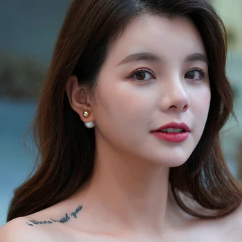 Xinwei auskarai 2020 naujas paprastas temperamentas pearl apvalus auskarai moterims lydinio pakabukas auskarai papuošalai dovana