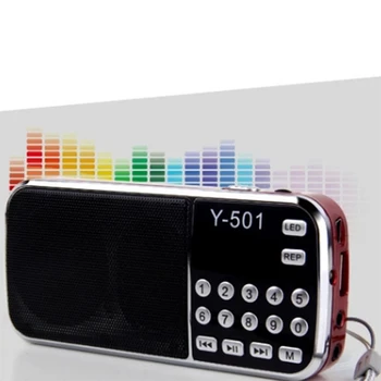 Y-501 Skaitmeninis Nešiojamas Garso LCD Skaitmeninis FM Radijo Garsiakalbis, USB, Mp3 Muzikos Grotuvas