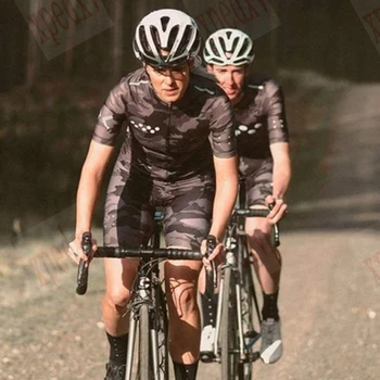 Į pedla juodos spalvos kamufliažas trumpas rankovės viršuje dviratį drabužių 2020 metų vasaros orui ir greitai džiūstantys kelių dviratį viršuje MTB Jersey
