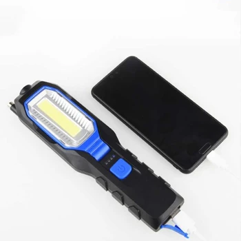 Įkraunamas USB LED Žibintuvėlis Darbą Šviesos Lempos šviesos Diodai netic Fakelas Paramos Stovėti Pasukamas Kablys Kempingas Automobilių Remonto Dirbtuvė