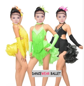 Šiuolaikinė Mergina Lotynų Šokių Suknelė Mergaitėms Tango Salsa Sijonas Pramoginių Šokių Suknelė Vaikas Konkurencijos Dancewear Vaikams Šokių Kostiumai