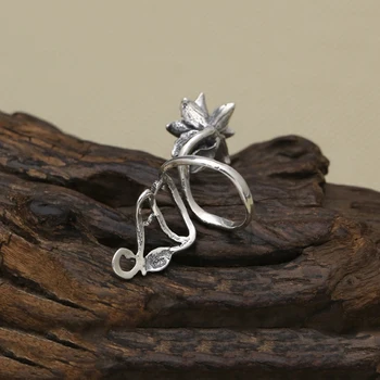 Žiedas Nekilnojamojo 925 sterlingas sidabro Pasisekė Gėlių Reguliuojamas Mados Dalyvavimas Vestuvių Prekės Žiedą, Moterims, papuošalai R32