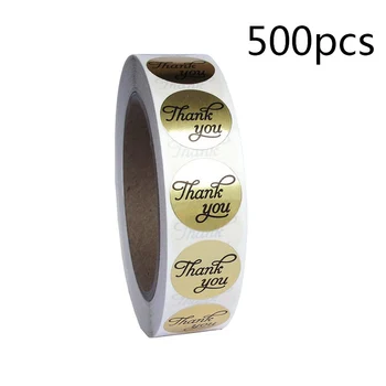 1 Colio 500 Etikečių Ritinio ačiū lipdukai Turas Aukso Folija Ačiū Lipdukas Etiketes vestuvių dekoro Lipduko Popieriaus Etiketė