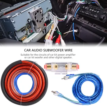 1 Rinkinys 4 Guage 2800W Automobilio Audio žemų dažnių garsiakalbis su žemųjų dažnių garsiakalbiu Stiprintuvu Auto Automobilis Garsiakalbio Montavimo Wire Cable Kit Saugiklis Kostiumas Automobilių Reikmenys