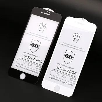 100 VNT 6D Visiškai Padengti Grūdinto Stiklo iPhone Pro 11 8 7 6 6S Plus X XR XS MAX screen protector Apsauginės stiklo plėvelės