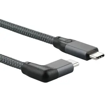 10Gbps USB-C USB 3.1 C Tipo Gen2 Vyras Duomenis, Vaizdo 100W Kabelis 90 Laipsnių į Kairę Dešinę Kampu su E-žymeklis