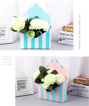 10PC Kūrybos Mini paketas tipo laukelyje kūrybos korėjos gėlių puokšte gėlių rankoje-sulankstytas dovanų dėžutėje Valentino Diena gėlių, dovanų dėžutėje