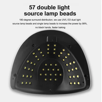 114W Nagų Lempa 57 Led UV Ledo Lempa Gelio Džiovinimo lenkijos LED Fototerapija Mašina Greitai-džiovinimo Rankas Fototerapijos Lempa