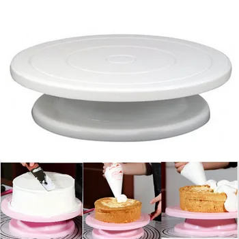 1pcs Plastiko Pyragas Plokštės Ratas Sukasi priešslydžio sistema Apvalus Tortas Stovi Tortas Dekoravimo Sukamasis Stalas Virtuvėje 