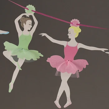 1Set Baleto Mergina Šoka Starta Reklama Ballerina Popieriaus Vėliavos Vestuvių Kabinti Streamer 