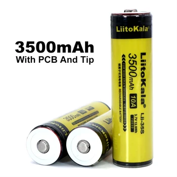2020 Liitokala Lii-35S Saugomų 18650 3400mAh Li-lon baterija su 2MOS PCB), 3,7 V, Žibintuvėlis