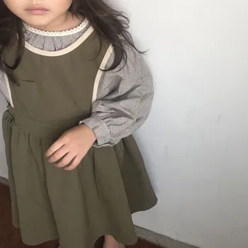 2020 m. Pavasario Ir Vasaros Vaikų drabužiai Mergaitėms korėjos Vaikų Rankovėmis Marškinėliai Topai ilgomis rankovėmis marškinėliai