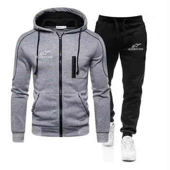 2020 m. Žiemą Alpių Žvaigždės prekės ženklo sportinę aprangą sriegiu ilgomis rankovėmis tiktų vyrų megztinis megztinis hoodie + vyriškos sportinės kelnės bėgiojimas