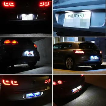 2vnt CANBUS LED Skaičius Licenciją Plokštelės Šviesos VW GOLF 4 5 6 7 Polo Passat 4D Scirocco Ne Klaida galiniai Žibintai, Automobilių Žibintai 12v